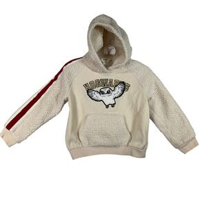 Harry Potter H&M Hogwarts Hedwig Owl Beige Sherpa Hoodie 5T/6 Top‎ Kid Girl